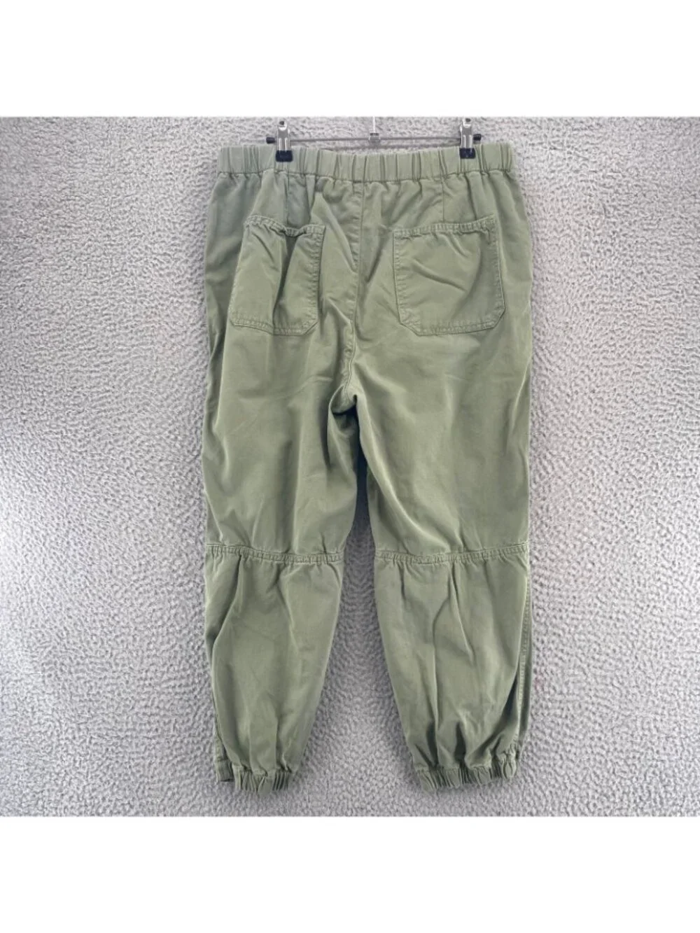 Free People Pants Women Small Cadet Green Pull On Jogger Capri Button Fly Twill